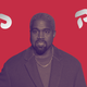 An image of Kanye West surrounded by white Parler logos.